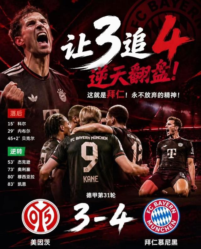 半岛体育-从0-3到4-3！拜仁30分钟轰4球逆转！南大王在德甲真就没有对手了